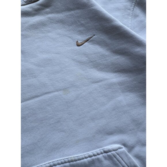 Vintage Y2K Nike Mini Swoosh White Hoodie Sweater Streetwear Sports Hype Medium - Picture 9 of 16
